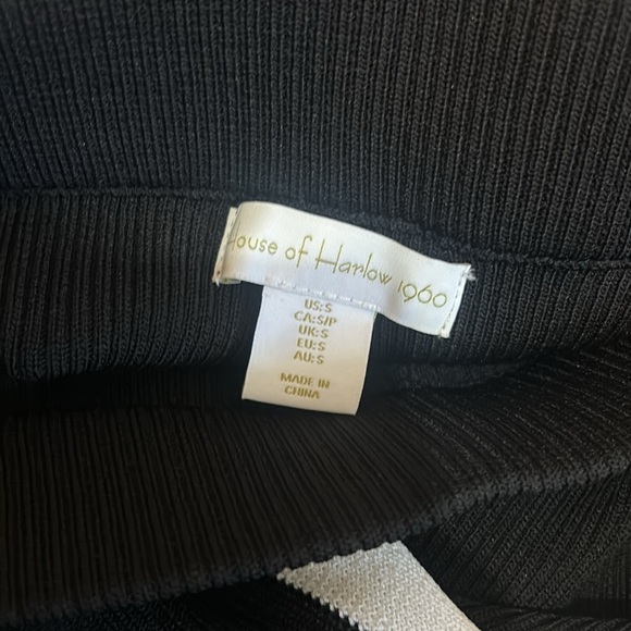 Revolve House Of Harlow Ribbed Flare Wide Leg Black Stripe Pants Small - Picture 5 of 6